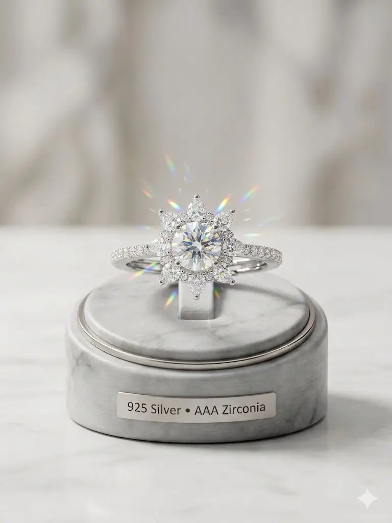 AAA+ Certified, Quality Silver - 925, Gem AAA Zirconia, Size Adjustable, Weight 2.2gm., ABC-J1
